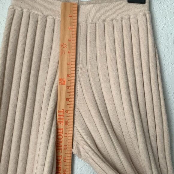 Princess Polly Cream Wide Leg Ribbed Knit Pull On Pants Size S-M - Picture 4 of 8